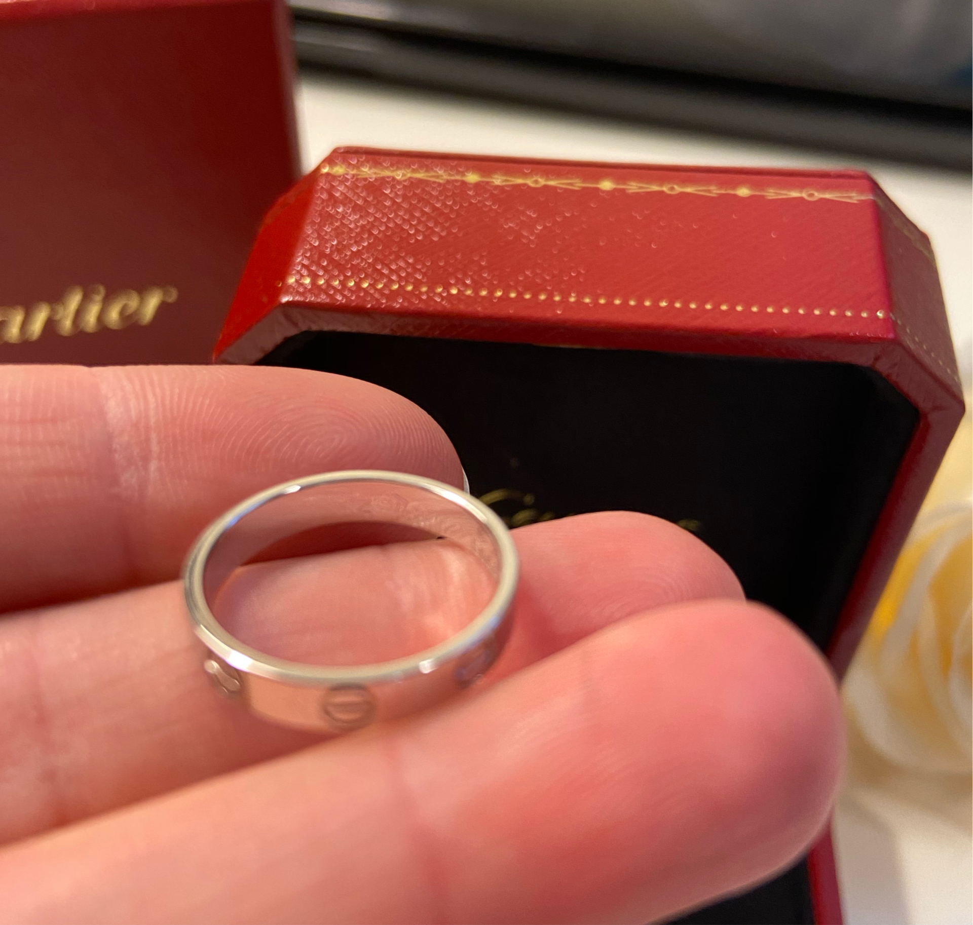 Cartier Mini/ Wedding Love Ring 18KT White Gold #52/6