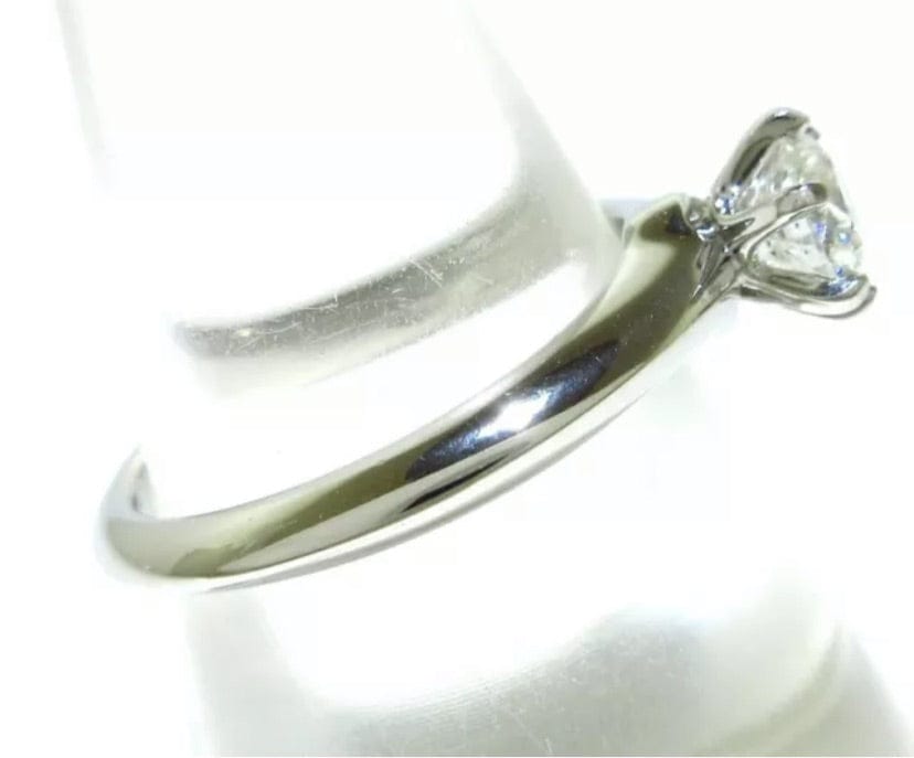 Tiffany & Co. Diamond Solitaire .58ct Platinum Engagement / Wedding Ring Size 5.5