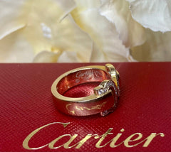 Cartier 2C de Cartier Diamond 18KT Yellow Gold Ring Size 5