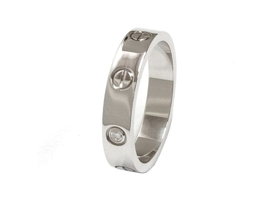 Cartier 1P Diamond Mini Wedding Love Ring 18KT White Gold #53