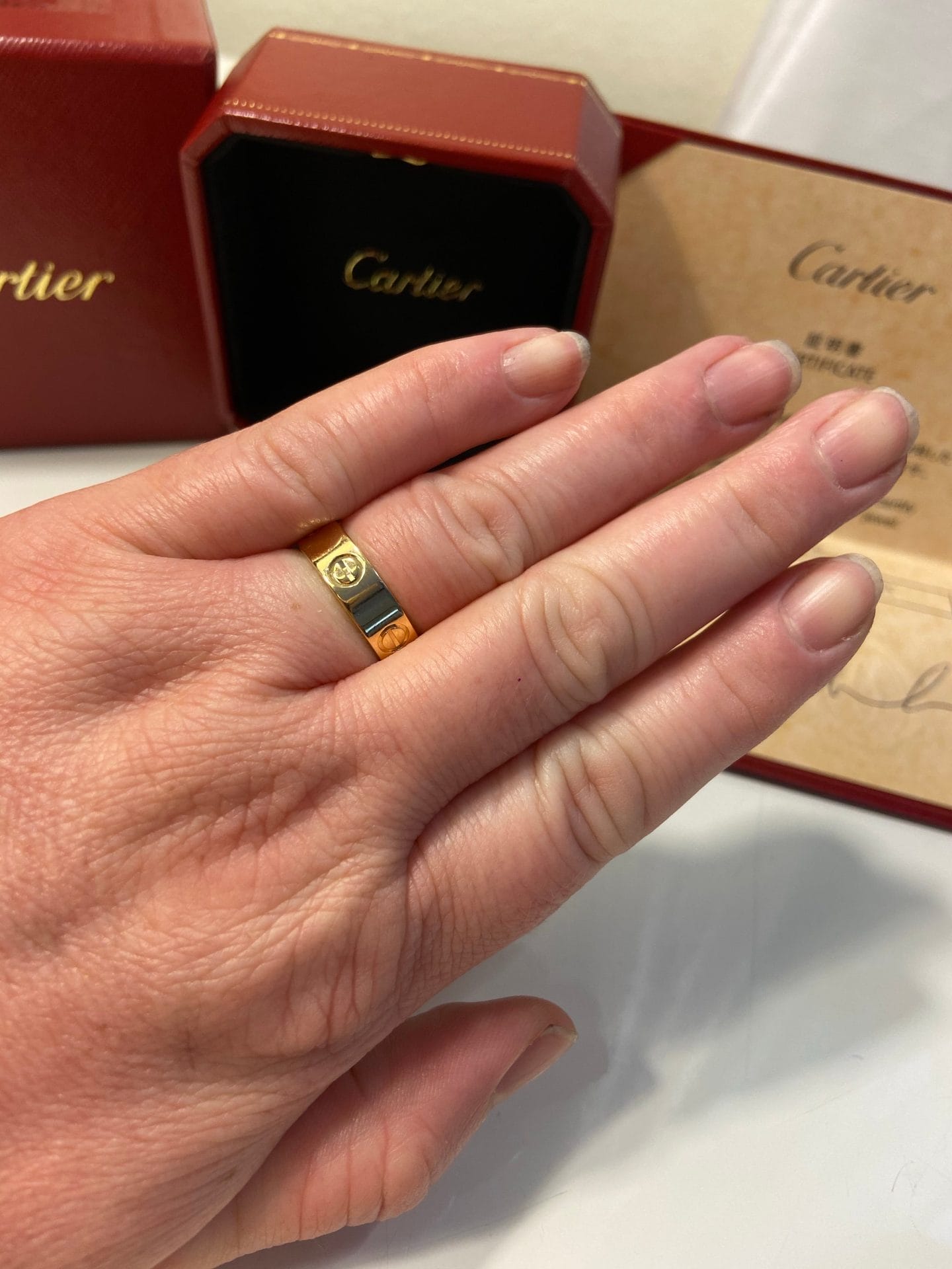 Cartier Love Ring 18KT Yellow Gold Screw Motif #54/7