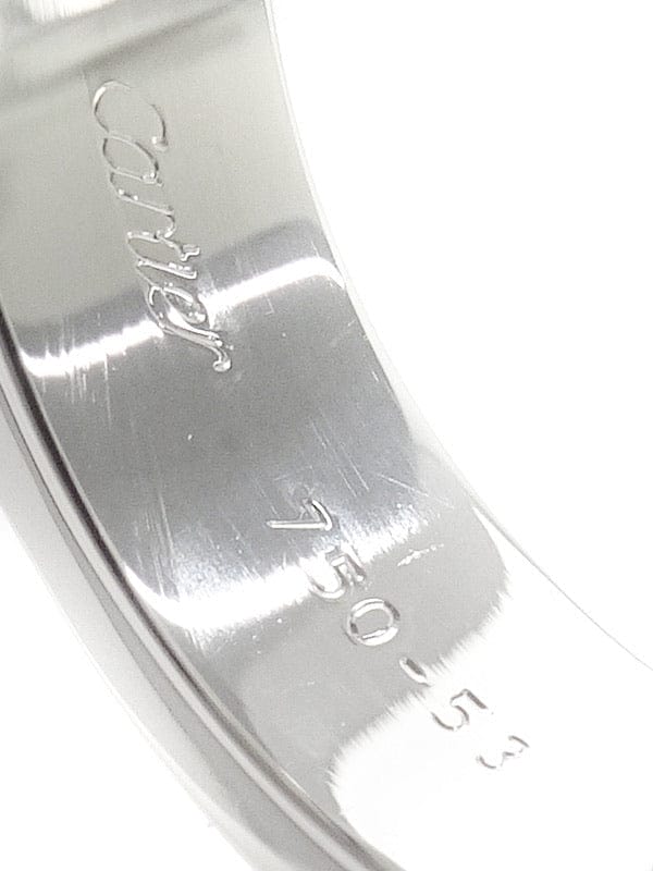 Cartier 3P Half Diamond 18KT Whitw Gold Love Ring #53/ US 6.25
