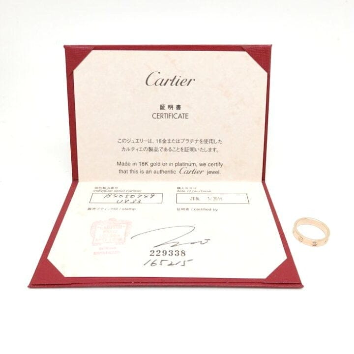 Cartier 1P Diamond 18KT Rose Gold Wedding Love Ring Size 51/ US 5.5