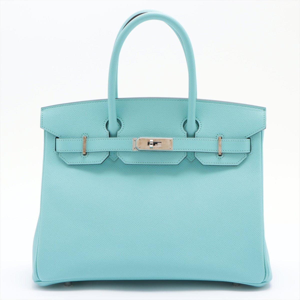Hermès 30 Blue Atoll Veau Epsom Leather Bag Satchel