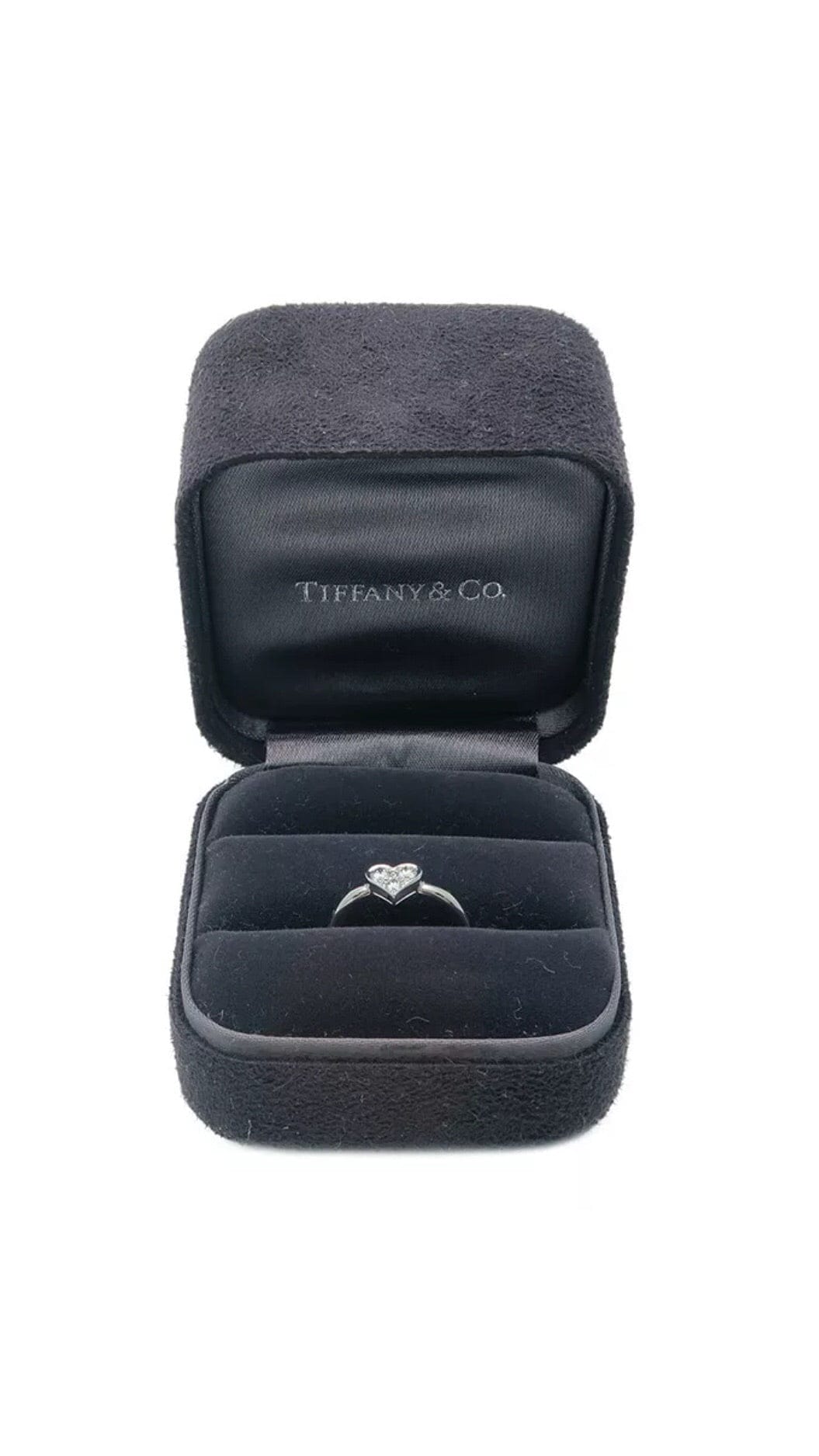 Tiffany & Co. PT950 Diamond Sentimental Heart Ring Sz 5