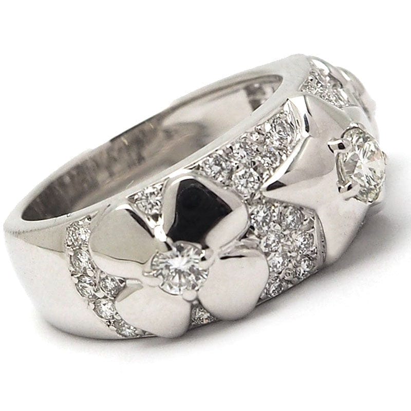 CHANEL Diamond-Paved 3 Symbol 18KT White Gold Ring
