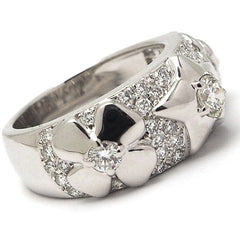CHANEL Diamond-Paved 3 Symbol 18KT White Gold Ring
