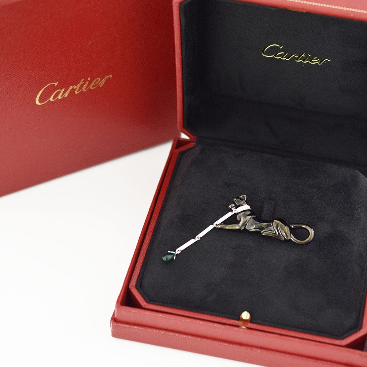 Cartier Diamond & Emerald Dame A La Panthere Brooch