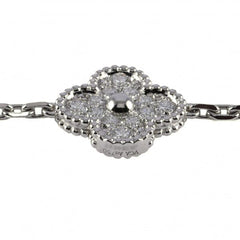 Van Cleef & Arpels Diamond-Paved 18KT White Gold 10 Vintage Alhambra Necklace