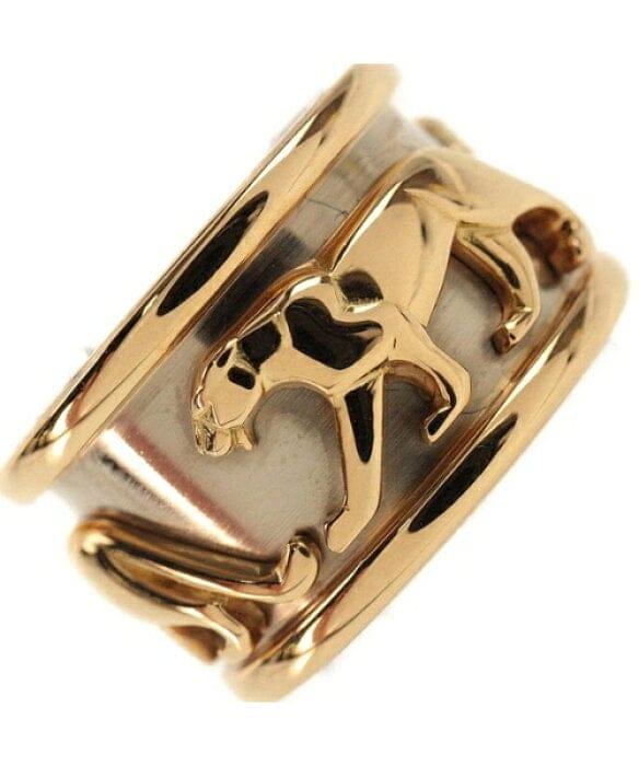 Cartier Walking Panthere 18KT White & Yellow Gold Ring Size 5
