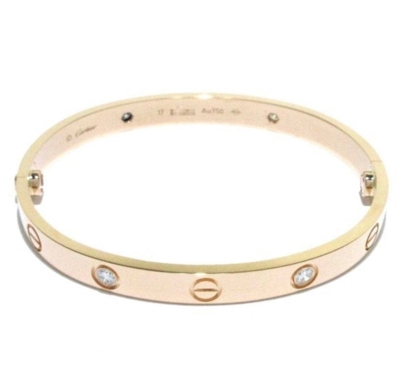 Cartier 4 Diamond 18KT Rose Gold Love Bracelet
