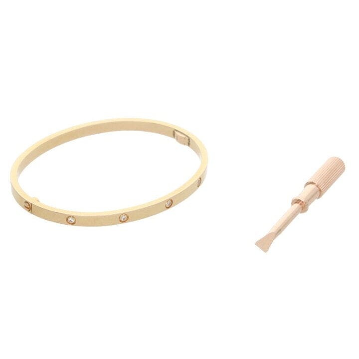 Cartier 10 Diamond 18KT Rose Gold Small/ Thin Love Bracelet
