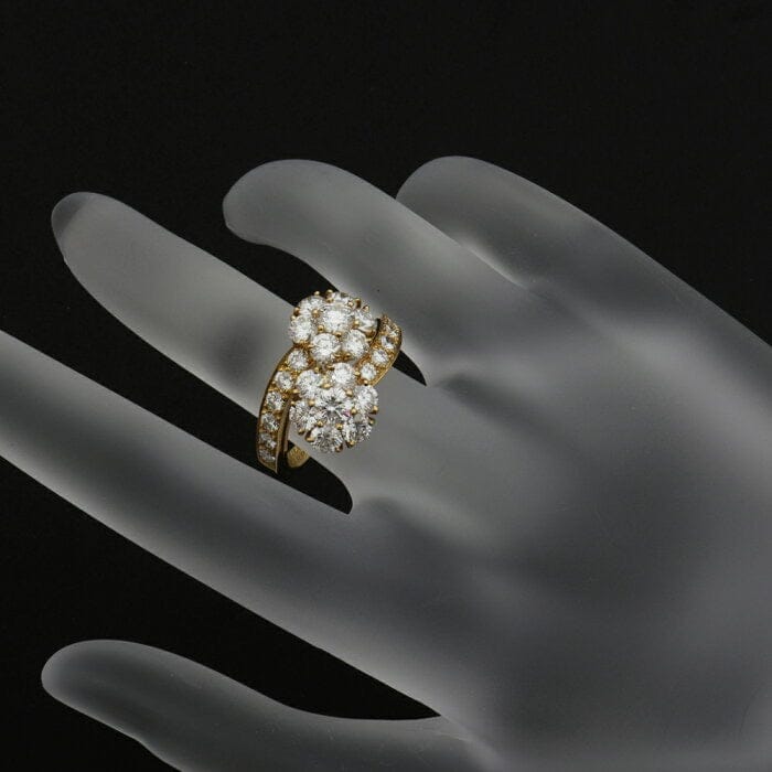 Van Cleef & Arpels Diamond Fleurrette Bypass 18KT Gold Ring #59/ US 5
