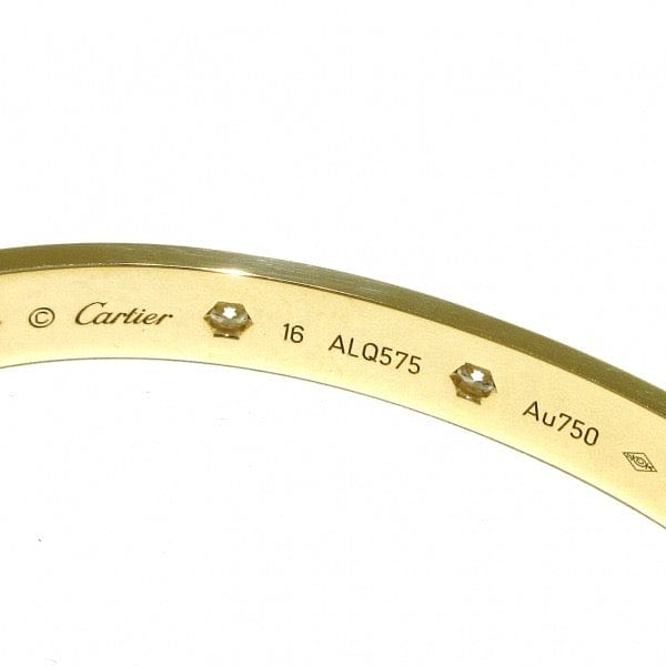 Cartier 10P Full Diamond 18KT Yellow Gold Love Bracelet Size 16