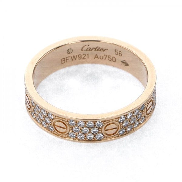 Cartier Diamond-Paved 18KT Rose Gold Love Ring, Size 56