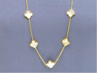 Van Cleef & Arpels Pure Alhambra Mother of Pearl 14-Motif Necklace