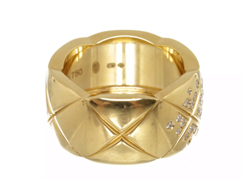 CHANEL CoCo Crush Diamond 18KT Yellow Gold Ring Size 54/ US 7