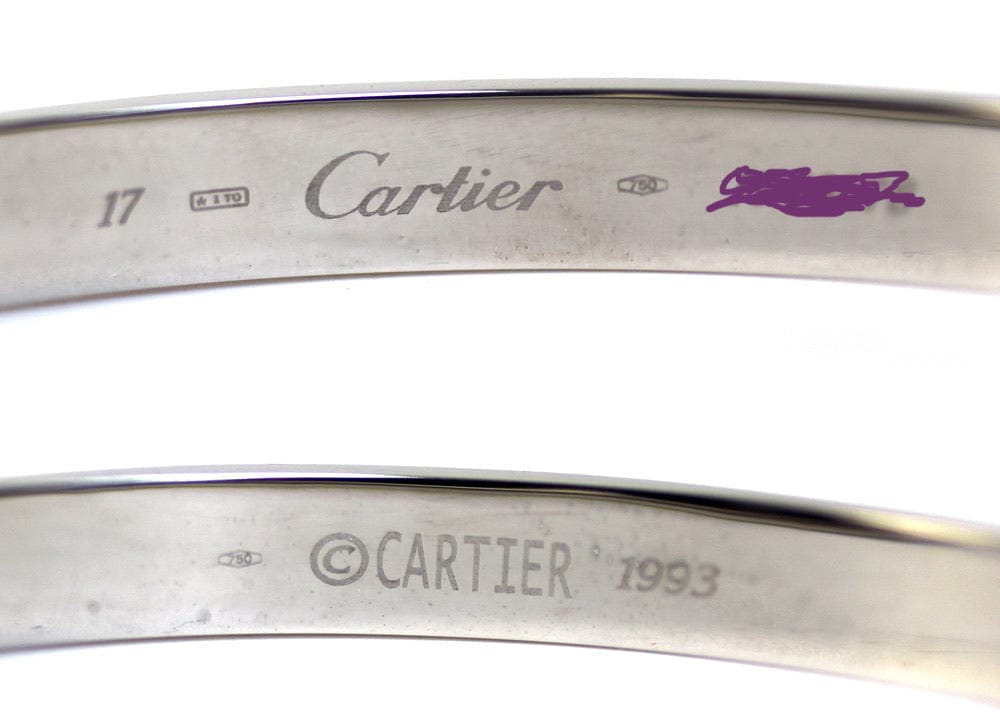 Cartier 18KT White Gold Love Bracelet Size 17