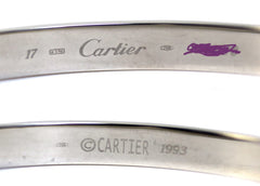 Cartier 18KT White Gold Love Bracelet Size 17