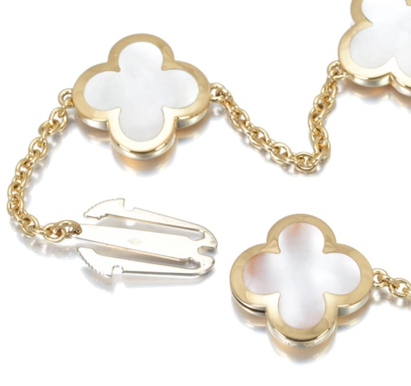 Van Cleef & Arpels Pure Alhambra Mother of Pearl Yellow Gold Bracelet