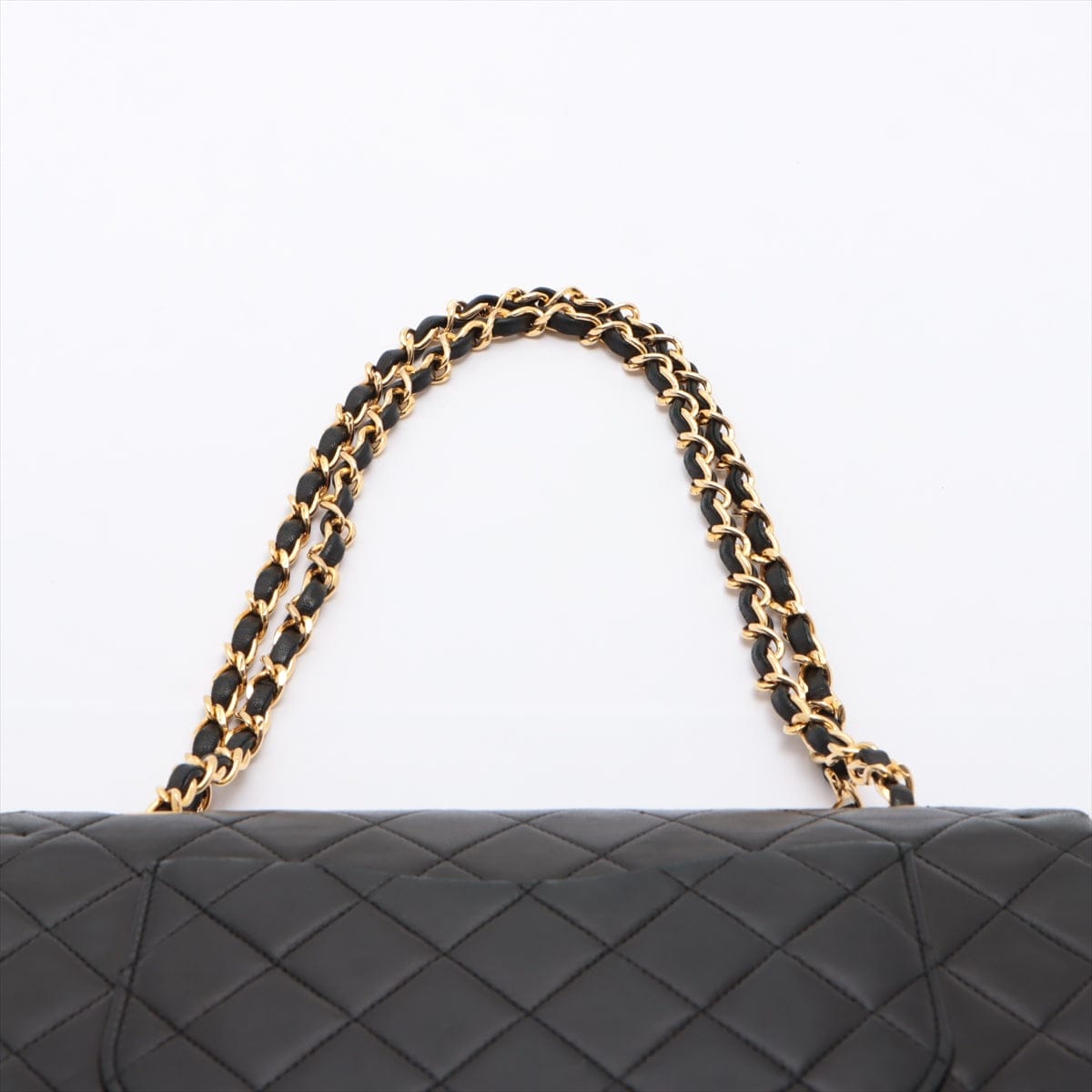 CHANEL Black Lambskin 25 Double Flap Handbag