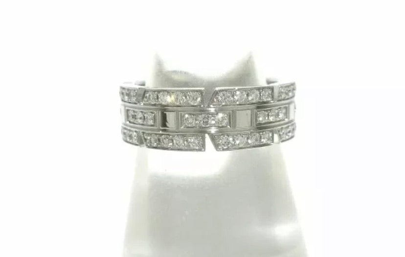 Cartier Tank Francaise Full Diamond 18KT White Gold Ring #49