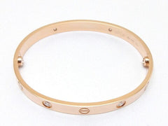 Cartier 4 Diamond Rose Gold Love Bracelet Size 17