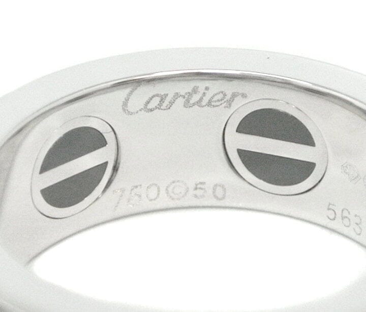 Cartier Diamond Ceramic White Gold Love Ring Size #50/ 5