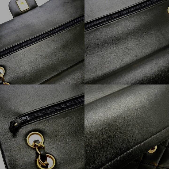 CHANEL Black Lambskin Medium Double Flap GHW