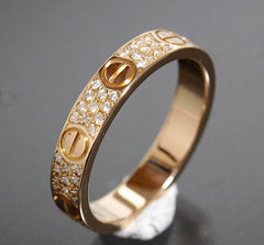 Cartier Diamond-Paved 18KT Rose Gold Love Ring, Size 56