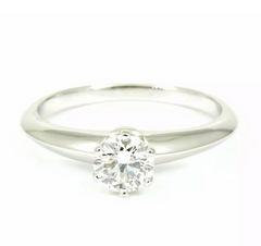 Tiffany & Co. .50ct Diamond Solitaire Wedding/ Engagement PT950 Ring Sz 6