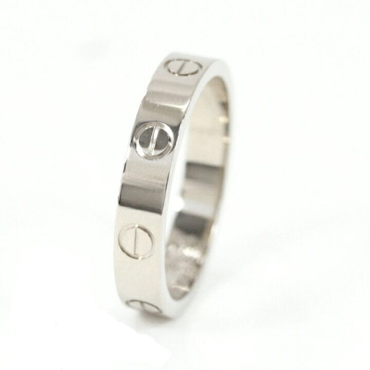 Authentic Cartier Mini Love Ring White Gold #54 US 6.75