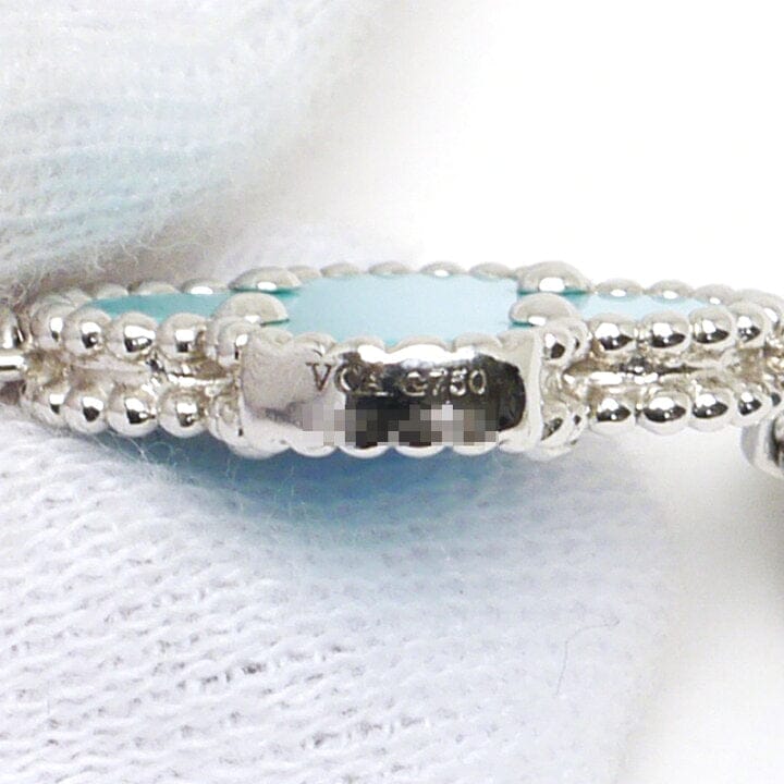 Van Cleef & Arpels Vintage Alhambra Turquoise 18KT White Gold Bracelet