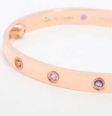 Cartier Rainbow Multi-Color Sapphire Love Bracelet, Size 17