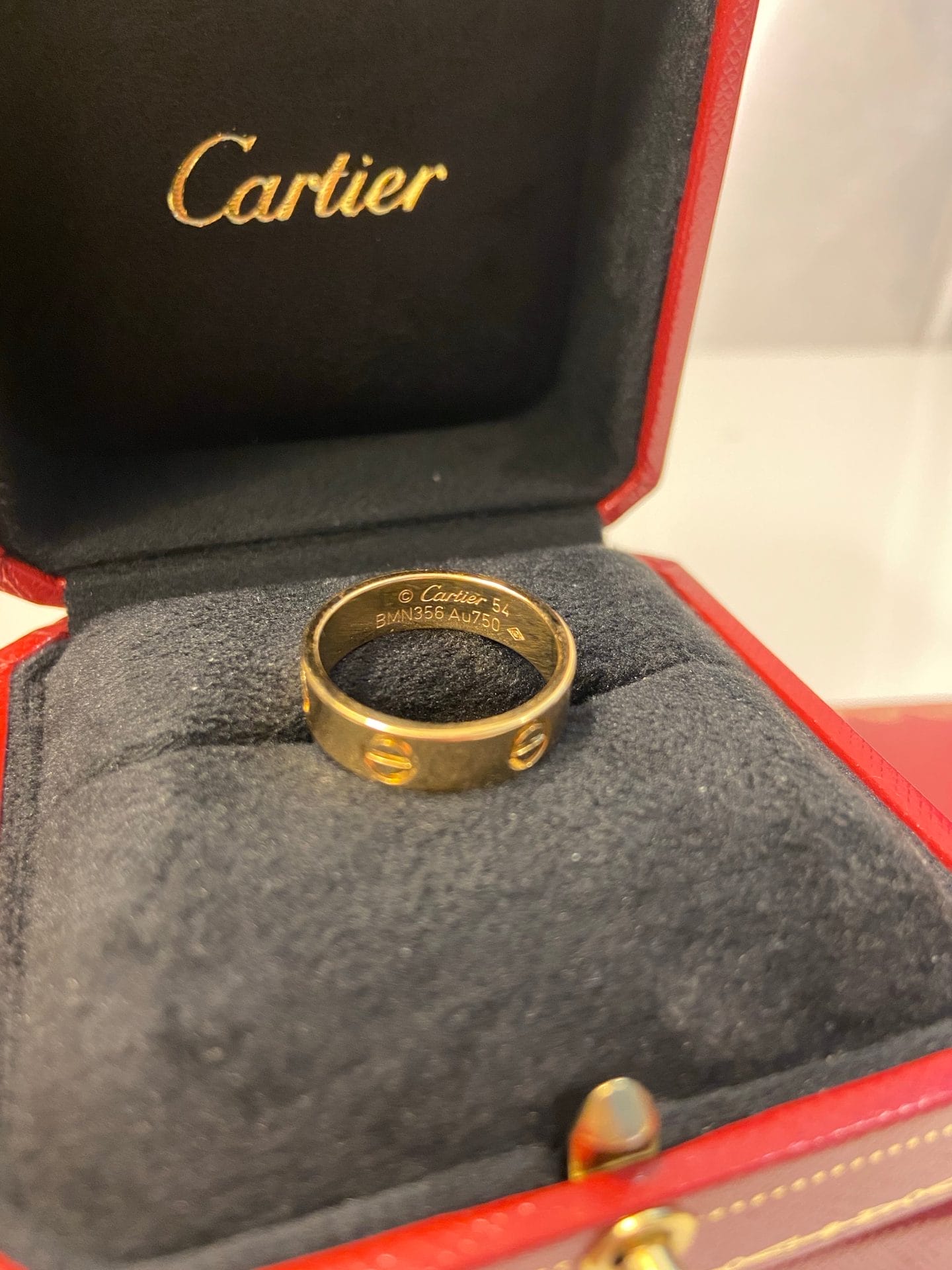 Cartier Love Ring 18KT Yellow Gold Screw Motif #54/7