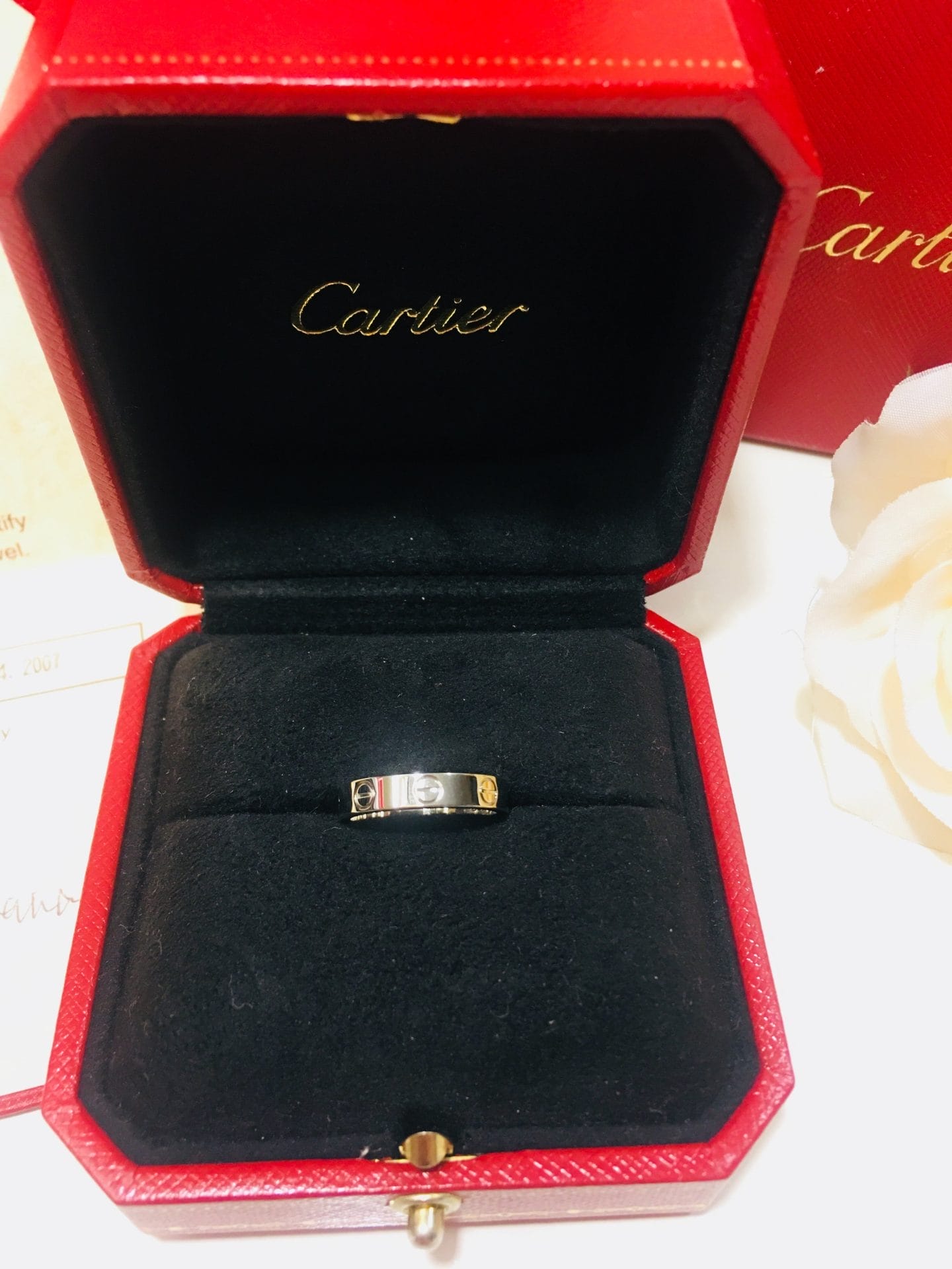 Cartier Mini Love Ring 18KT White Gold #50/ US5