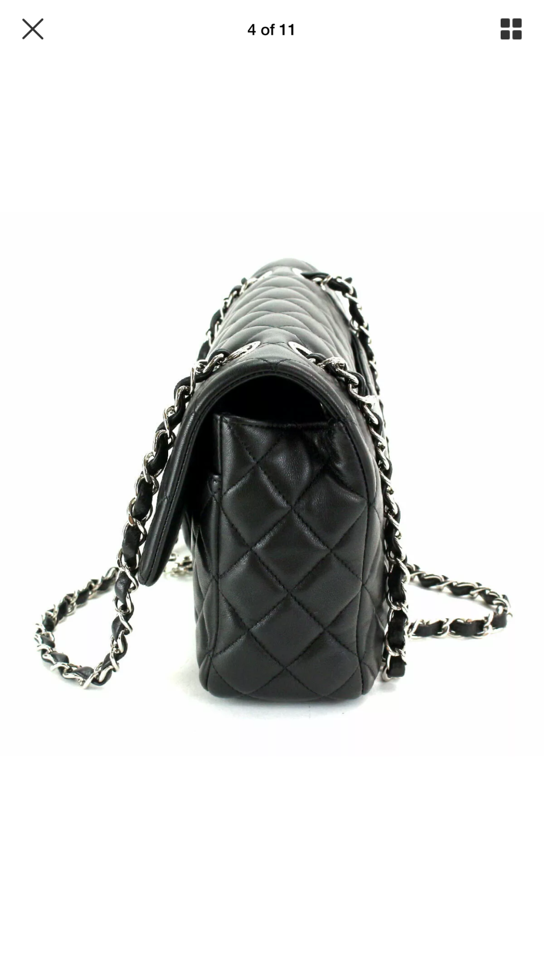 CHANEL CC Embellishments Double Flap Black Caviar Handbag