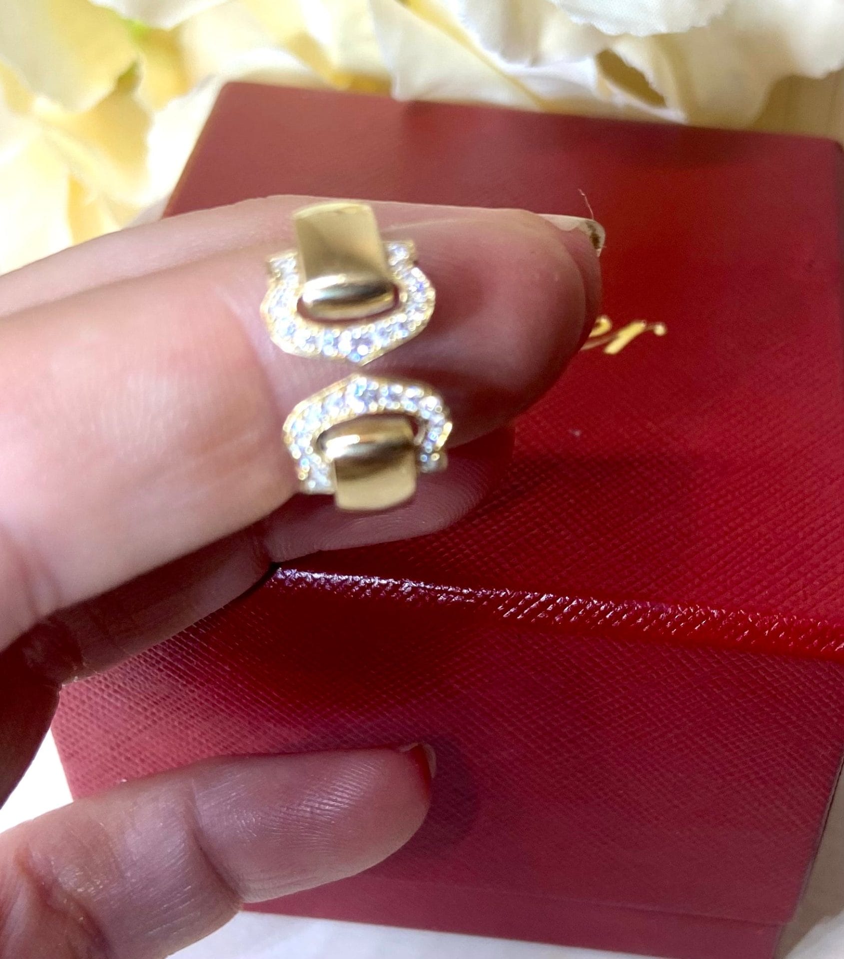 Cartier 2C de Cartier Diamond 18KT Yellow Gold Ring Size 5