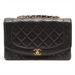 Vintage CHANEL Black Lambskin GHW Diana Flap Bag