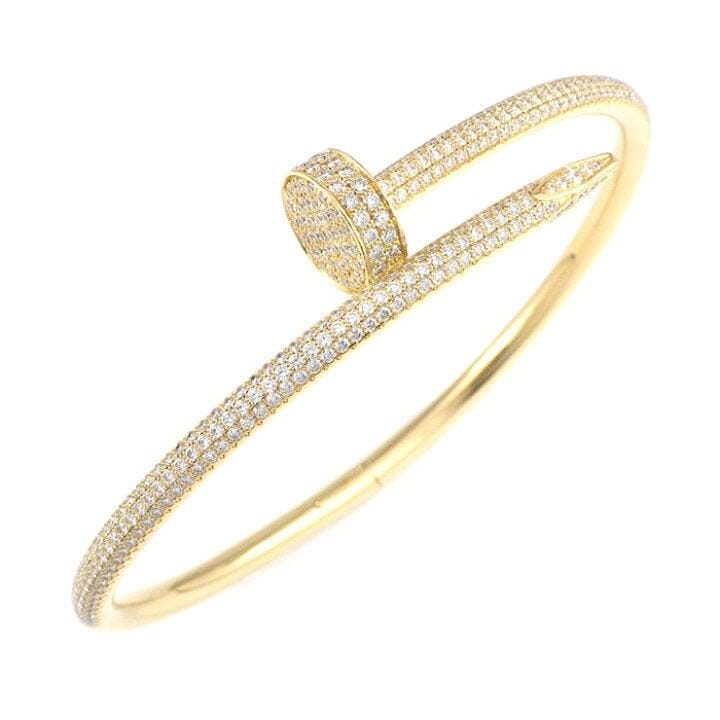 Cartier Diamond-Paved Juste Un Clou 18KT Yellow Gold Bracelet Size 18