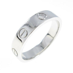 Cartier 1P Diamond 18KT White Wedding/Mini Gold Love Ring #51/ 5.5