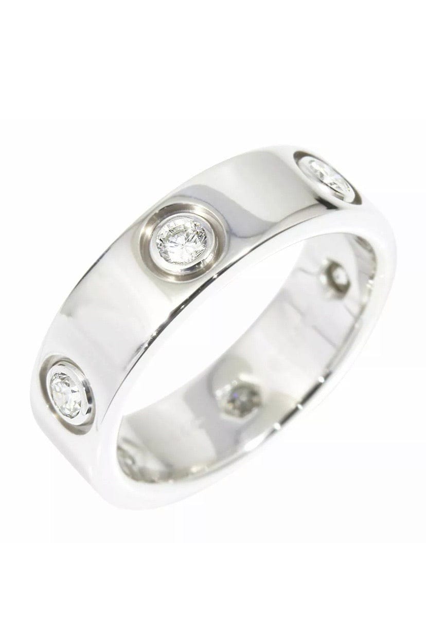Cartier Full Diamond 18KT Gold Love Ring Size 5.75