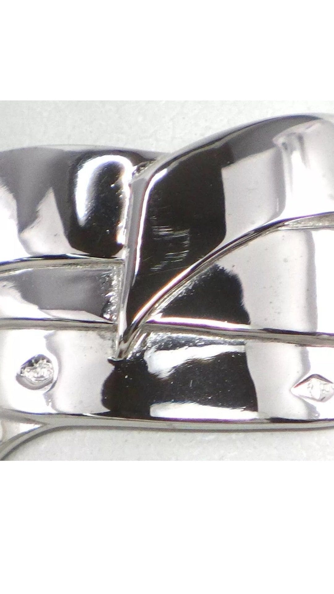 CHANEL Diamond CC Logo 18KT White Gold Buldoc Ring