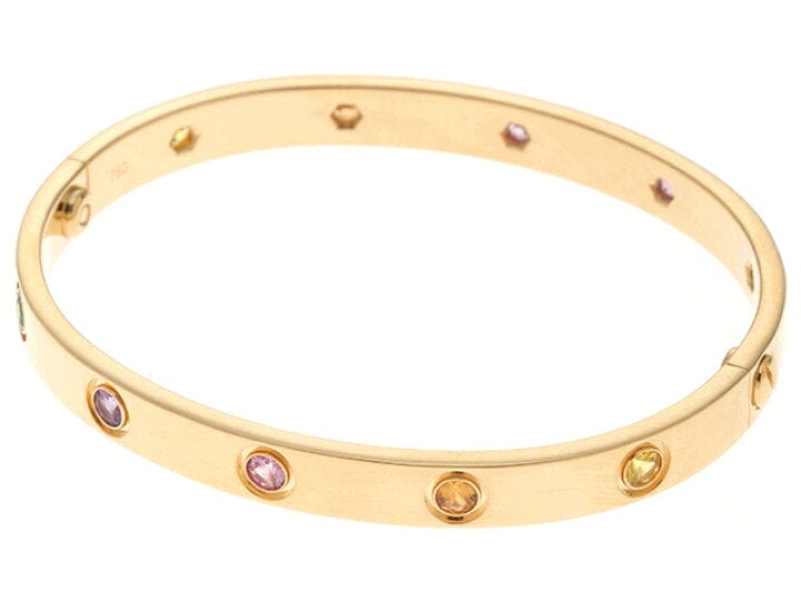 Cartier Sapphire, Multi-Gemstone 18KT Yellow Gold Love Bracelet