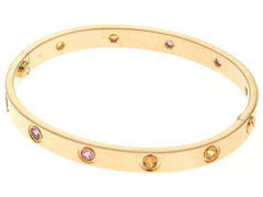 Cartier Sapphire, Multi-Gemstone 18KT Yellow Gold Love Bracelet