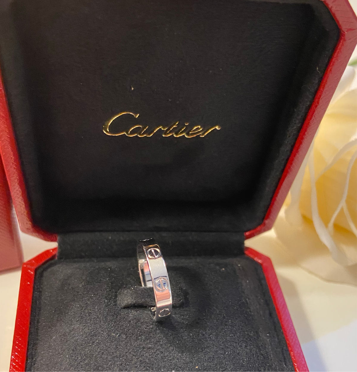 Cartier Mini/ Wedding Love Ring 18KT White Gold #52/6