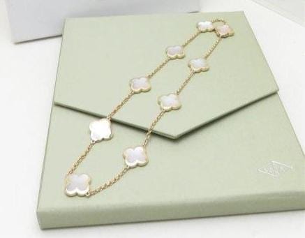 Van Cleef & Arpels Pure Alhambra Mother of Pearl 9 Motif Necklace