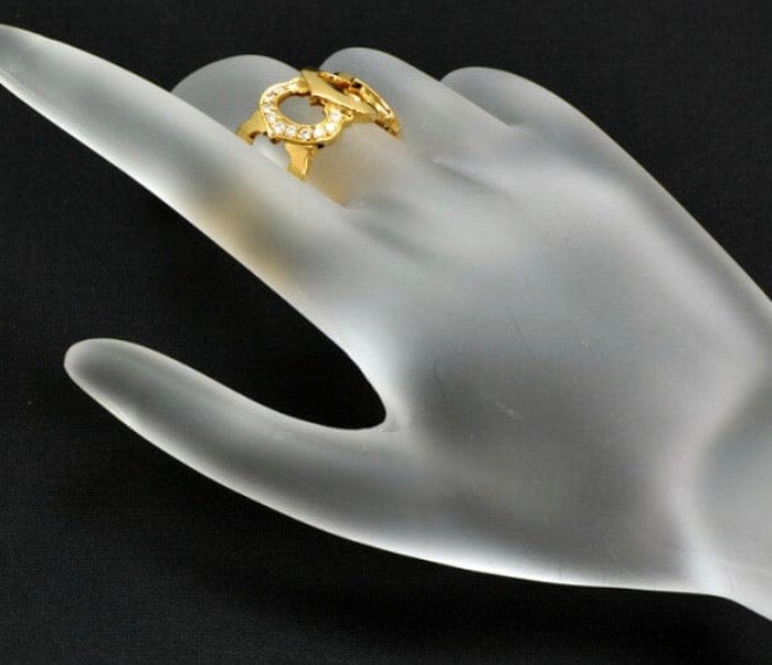 Cartier C de Cartier Diamond Paved 18KT Gold Ring #58