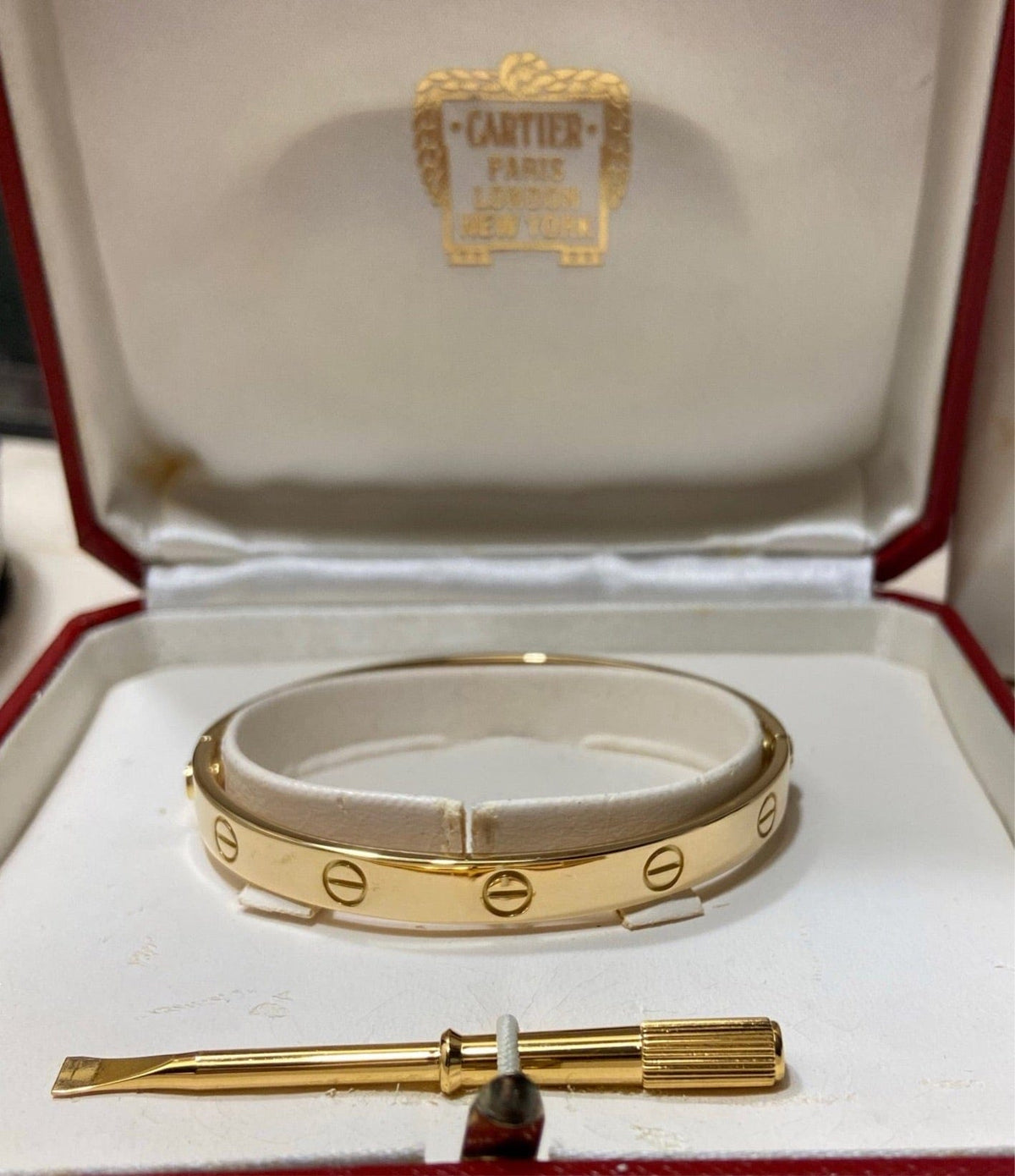 Cartier 18KT Yellow Gold Love Bracelet Size 17
