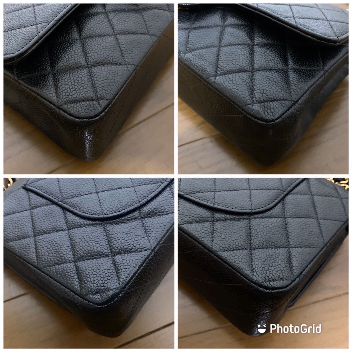 CHANEL Black Caviar Double Flap Gold Hardware Shoulder Bag